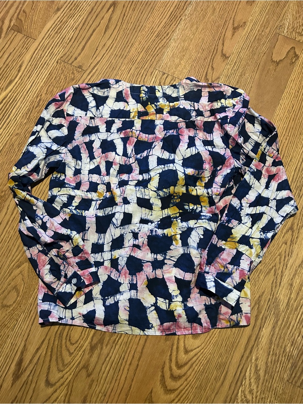 *Busayo Collective Abstract Print Blouse Cotton Button Front Boho Top Size M - Picture 12 of 12